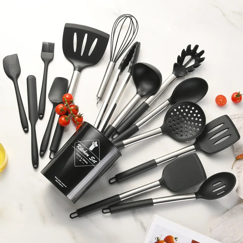 12 peças utensílios de cozinha de silicone de grau alimentício