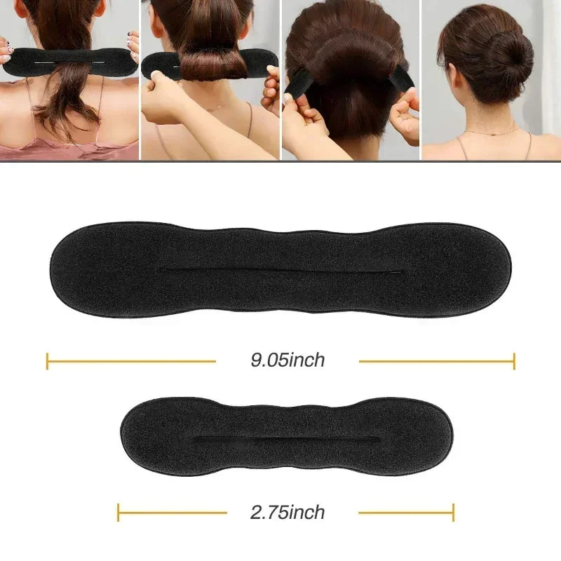 Esponja ferramenta de estilo de cabelo laço de plástico encaracolado fabricante de cabelo scrunchie bandana torção donut bun modelador hairbands ferramentas de penteado