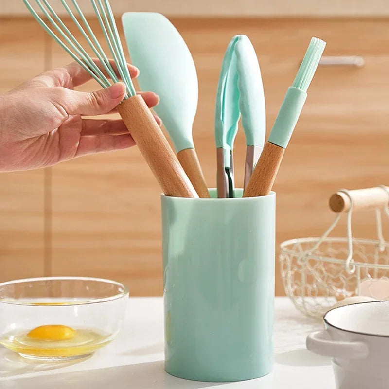 12 peças utensílios de cozinha de silicone de grau alimentício