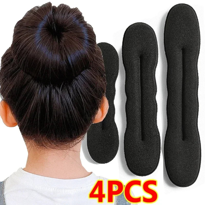 Esponja ferramenta de estilo de cabelo laço de plástico encaracolado fabricante de cabelo scrunchie bandana torção donut bun modelador hairbands ferramentas de penteado