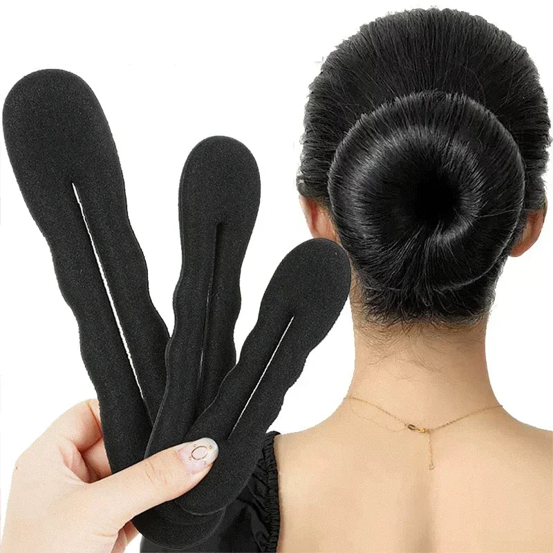 Esponja ferramenta de estilo de cabelo laço de plástico encaracolado fabricante de cabelo scrunchie bandana torção donut bun modelador hairbands ferramentas de penteado